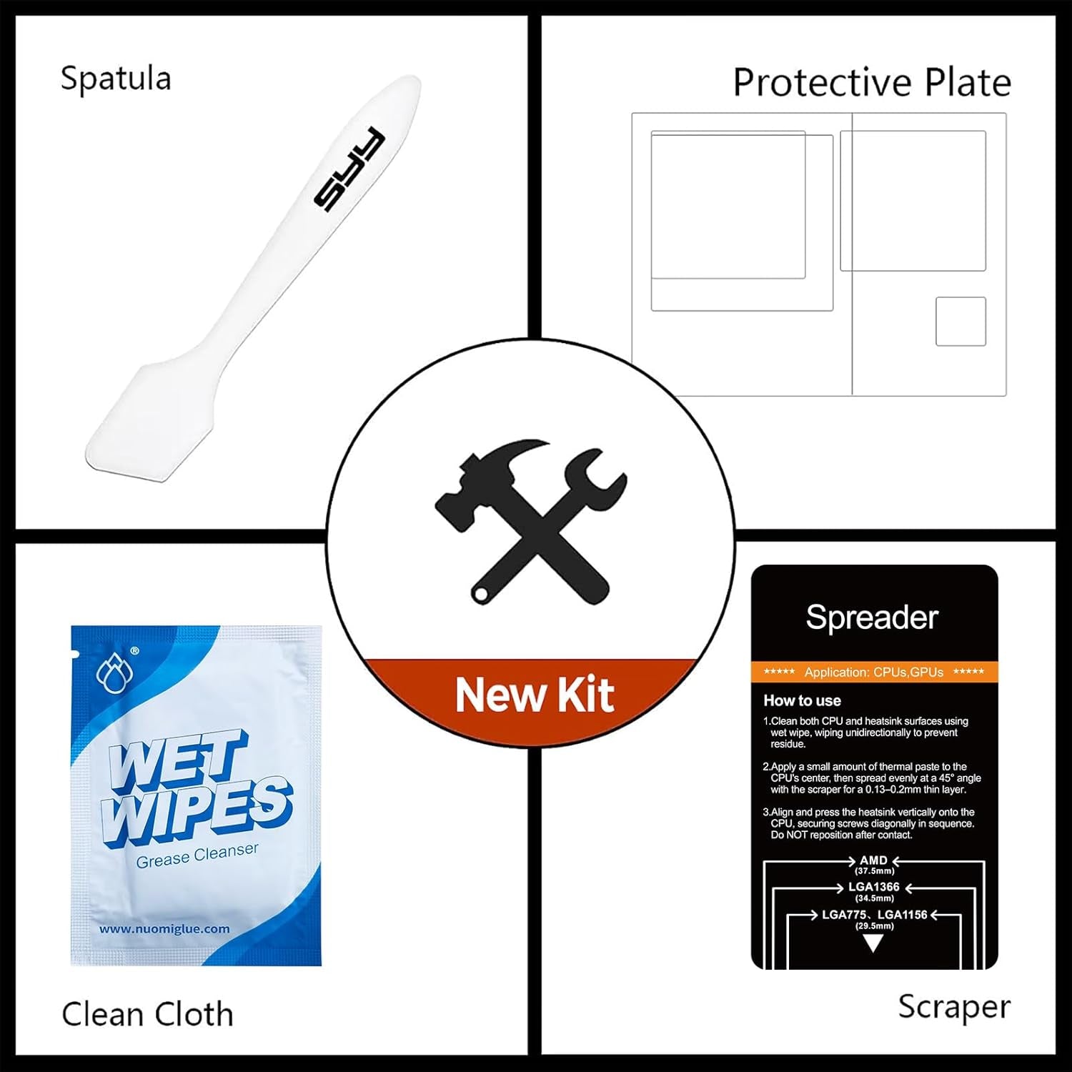 Thermal Paste CPU 8G,With Toolkit, CPU Thermal Compound for Ic/Processor/Cpu/All Coolers
